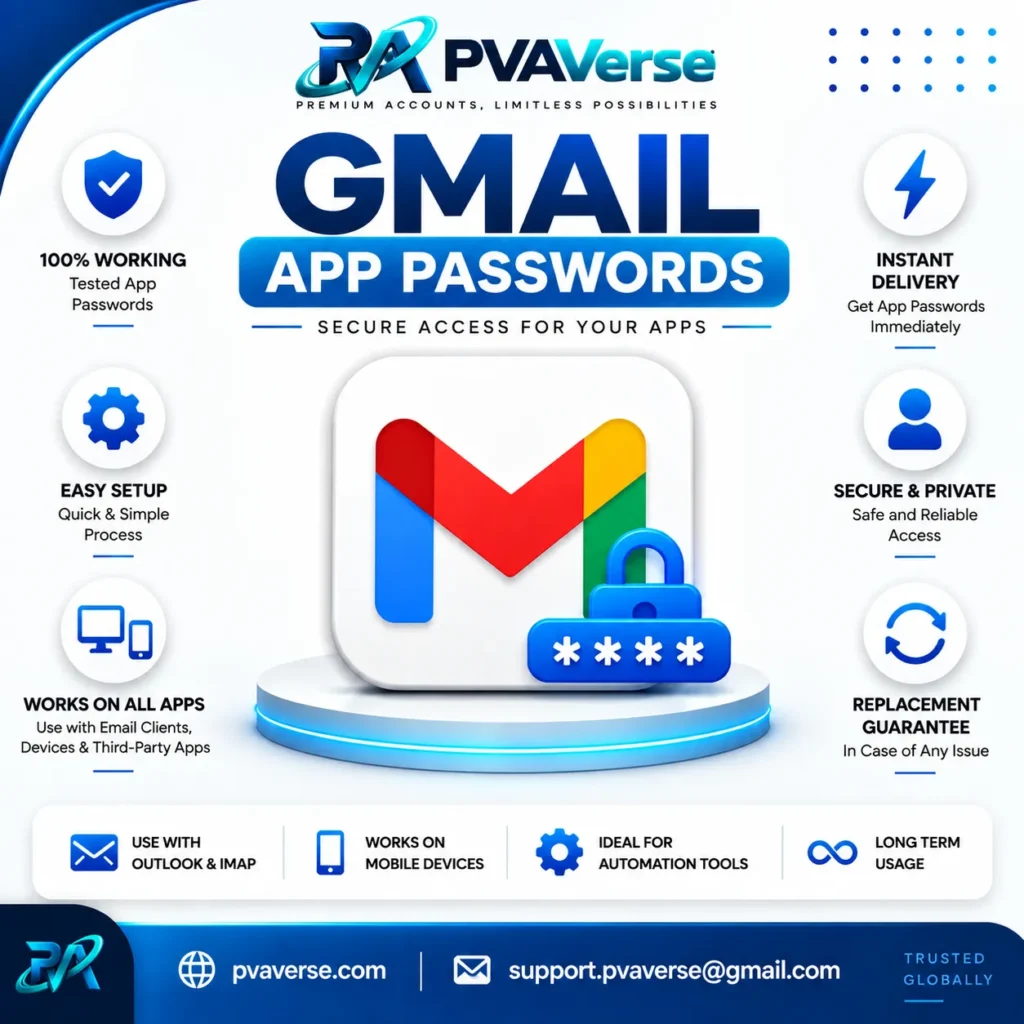 Buy Fresh Gmail App Password Accounts